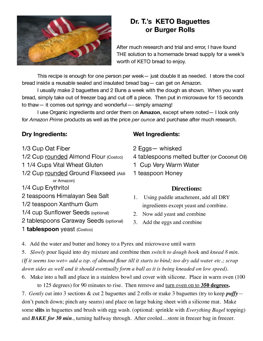 Dr.T.'s KETO baguettes